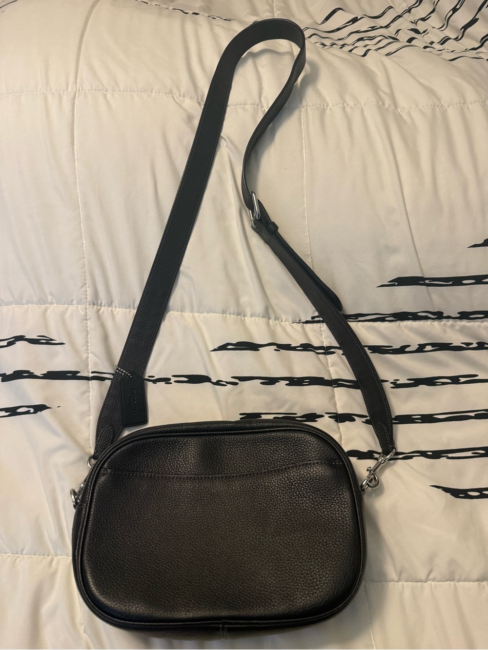 COACH Black Pebbled Leather Crossbody with Studded Strap - Picture 2 of 6